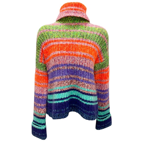 AUTUMN CASHMERE BRIGHT COMBO 14 PLY GRADIENT MARLED COWL NECK SWEATER - Picture 1 of 5